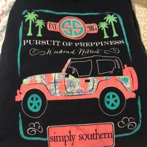 Long sleeve simply southern navy blue tshirt.